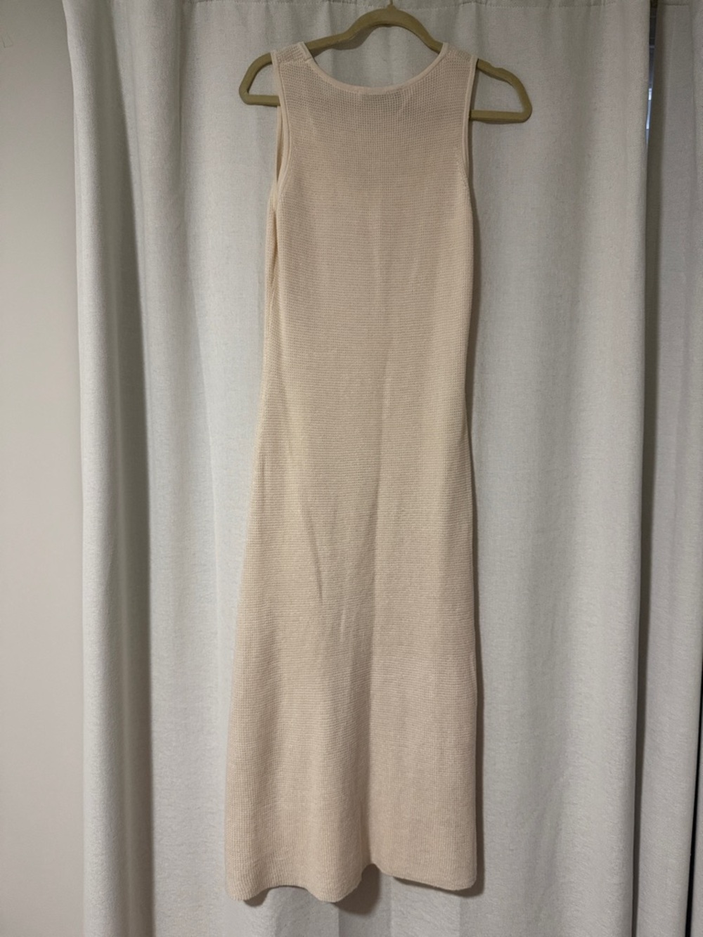 ZARA Cream Ribbed Maxi Dress - Picture 2 of 4
